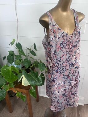 CAbi Gray Top with Pink Detail